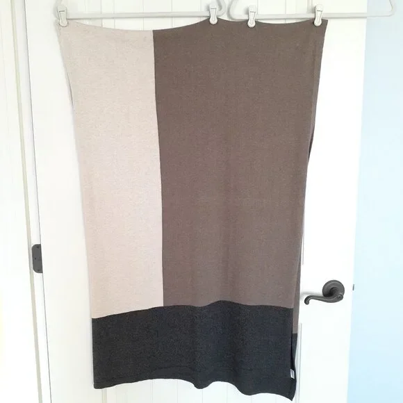 Zestt Dreamsoft Organic Cotton Travel Scarf Colorblock Brown Charcoal Oatmeal - Picture 2 of 7